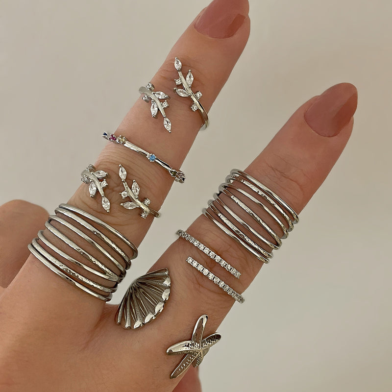 Silver Leaves Ring