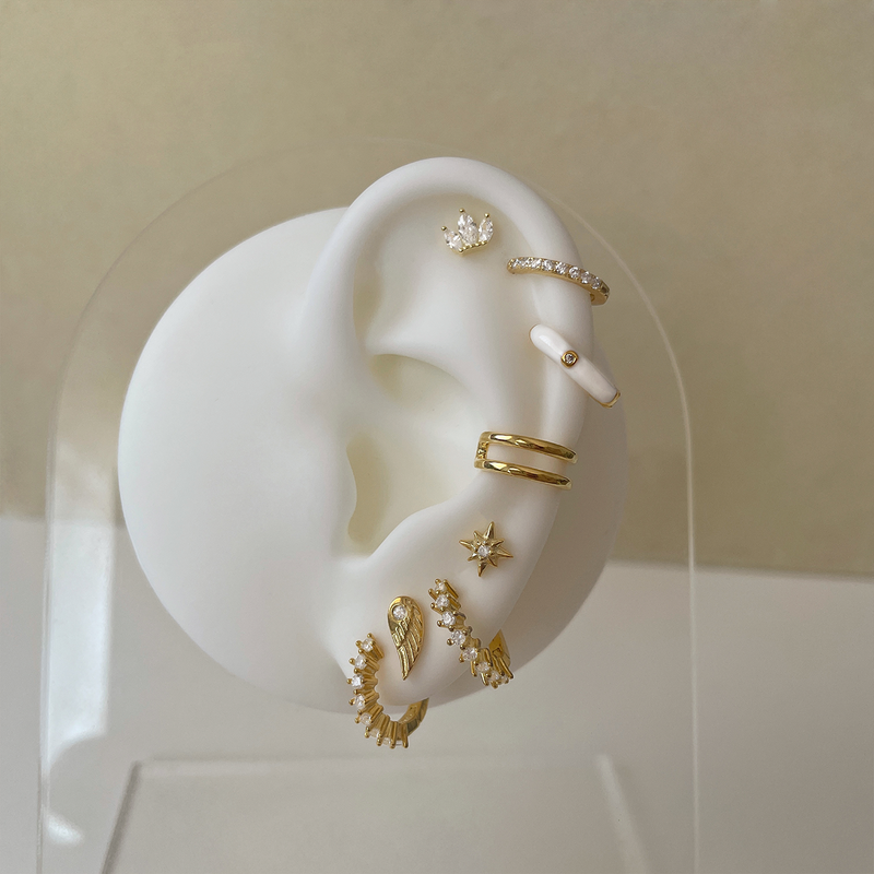 Orecchini Mini Iria Bianco Oro