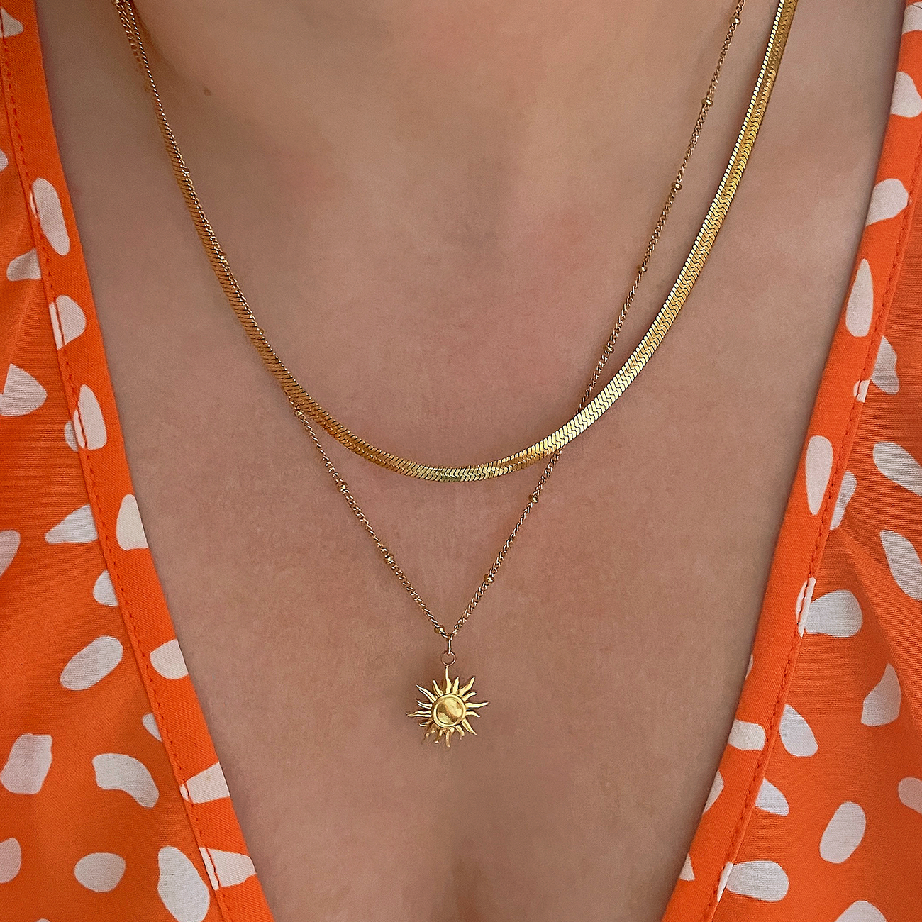 Collar Mini Sun Bolitas Oro