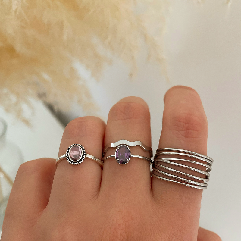 Anello ondulato in argento