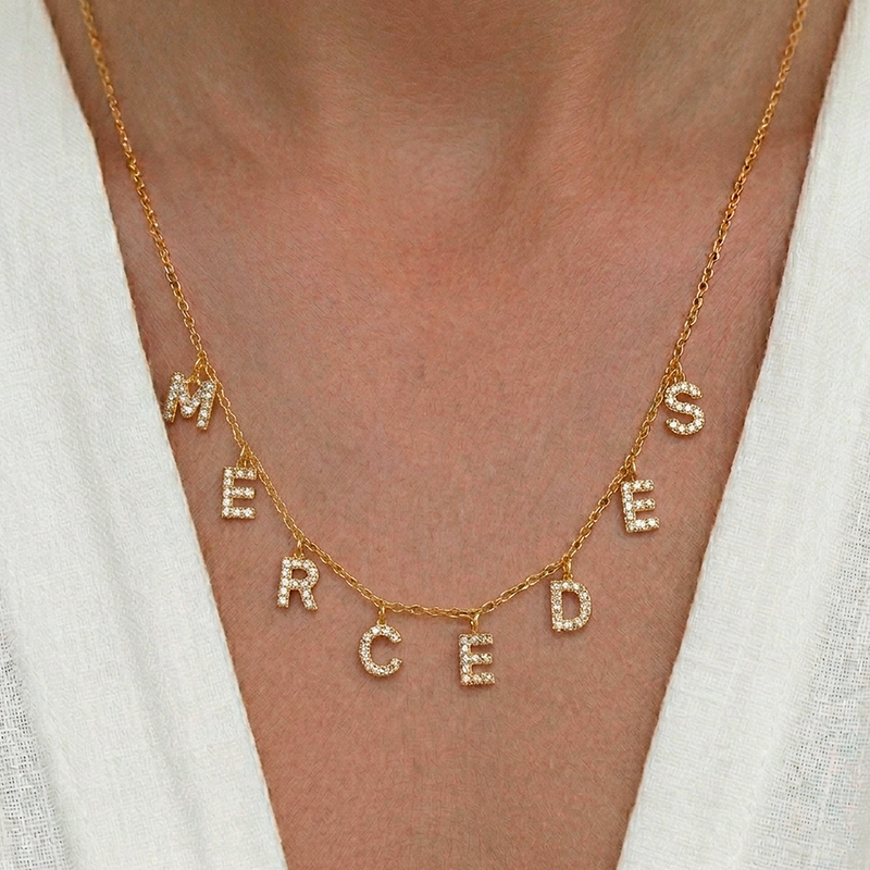 Collar Iniciales Personalizado Oro
