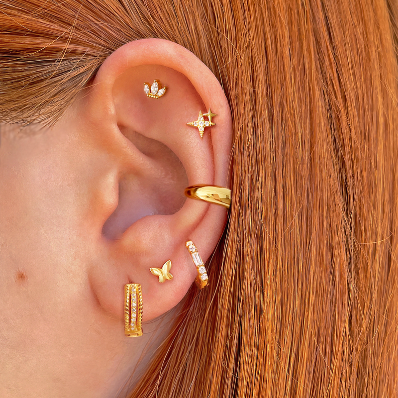 Orecchini Shiny Doppia Spirale Oro