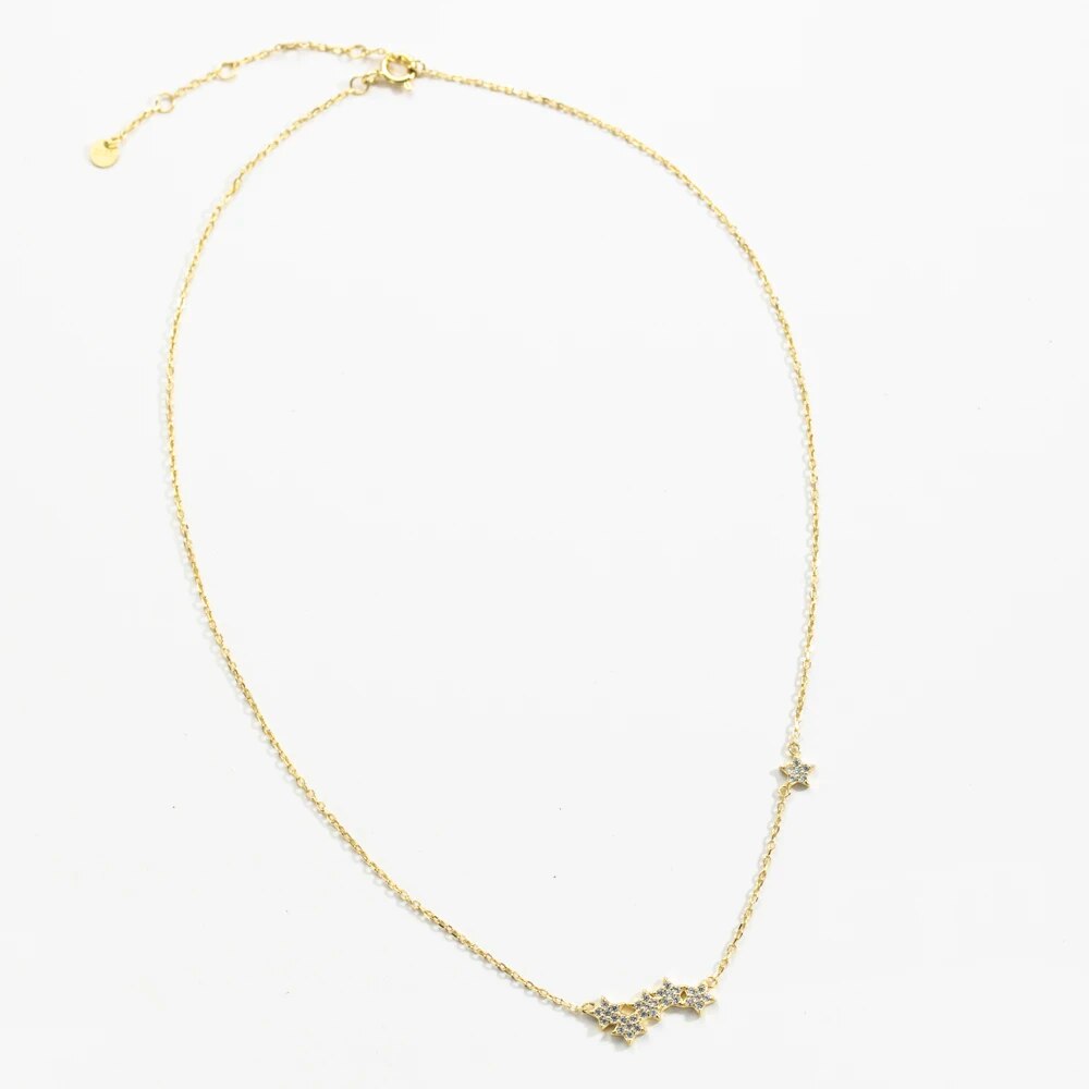 Collar Multi Estrellas Oro