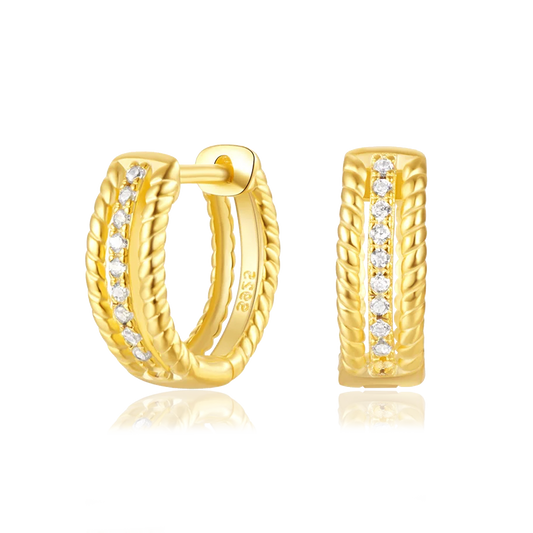 Orecchini Shiny Doppia Spirale Oro