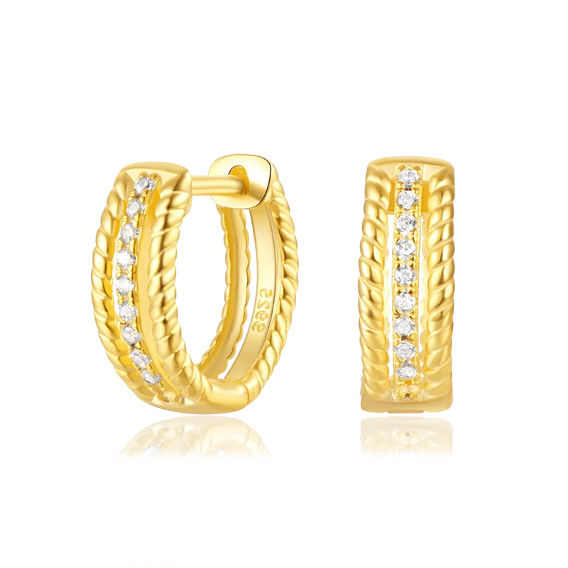 Orecchini Shiny Doppia Spirale Oro