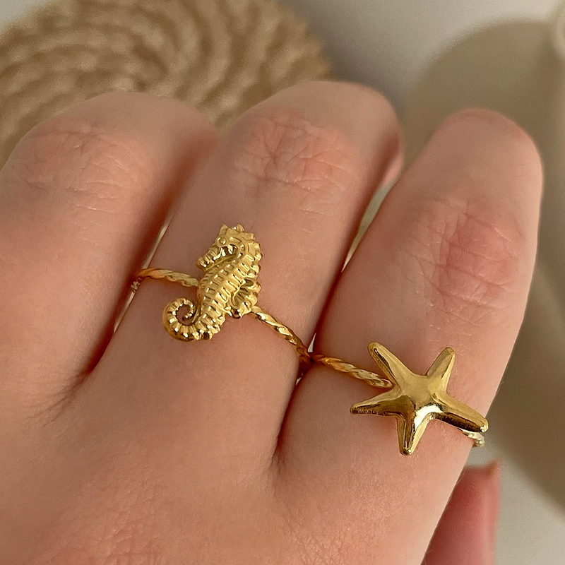 Anillo Caballito de Mar Oro