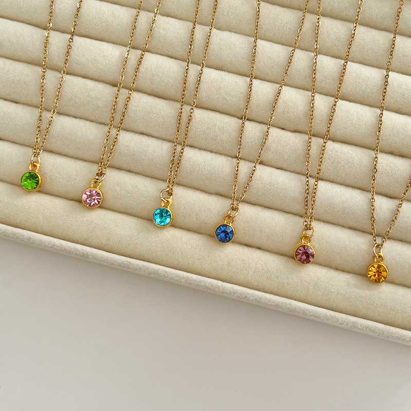 Collar Blue Dot Oro