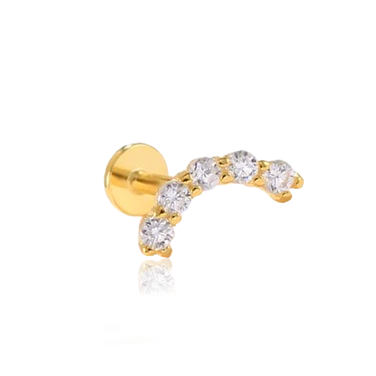 Orecchino Arco Bianco Oro