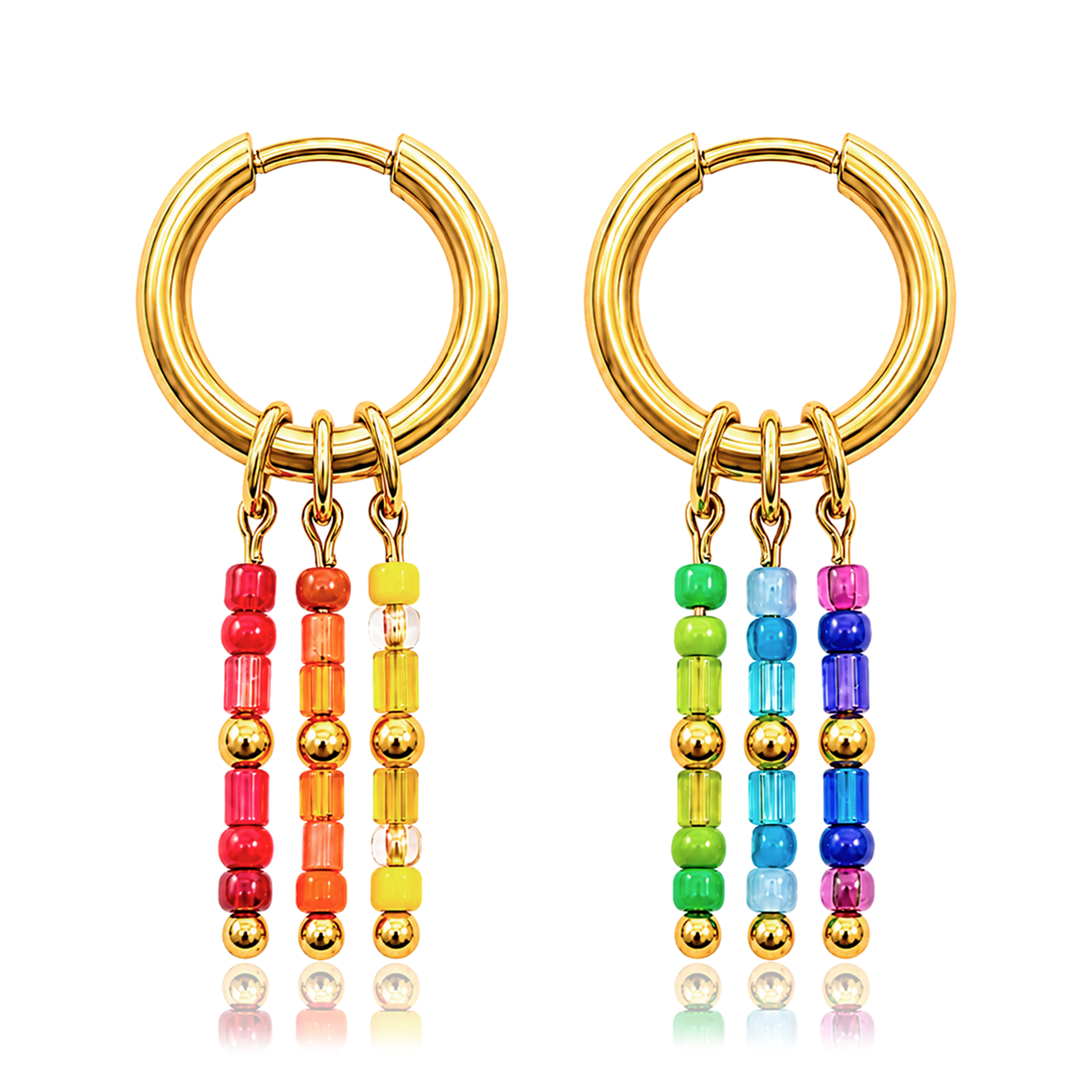 Aros Small Basic Arco Iris Charms Oro