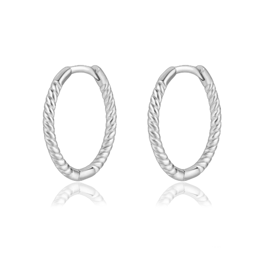 Orecchini a cerchio Curly Argento - 13mm