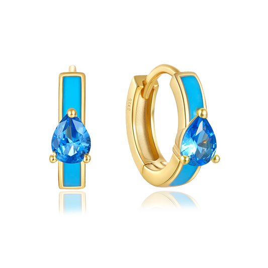 Orecchini Mini Goccia Blu Oro