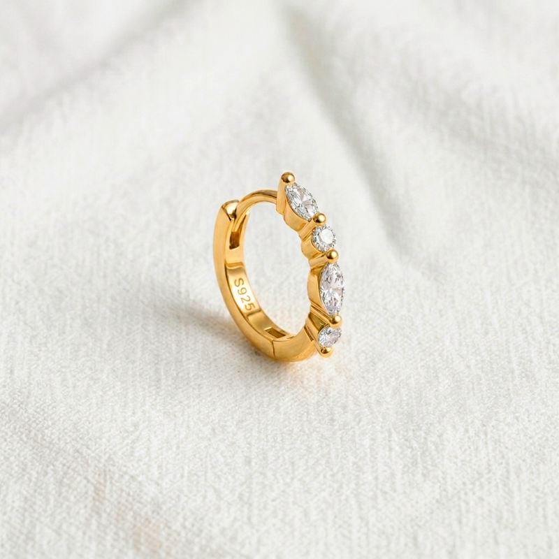 Mini White Gold Hoop - 7mm