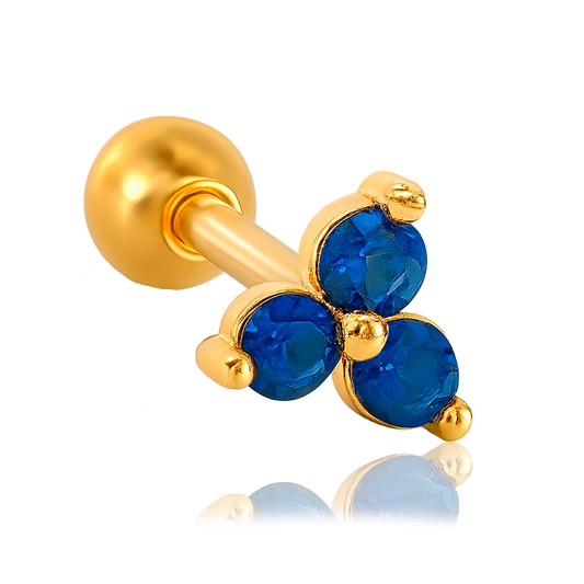 Blue Clover Earring
