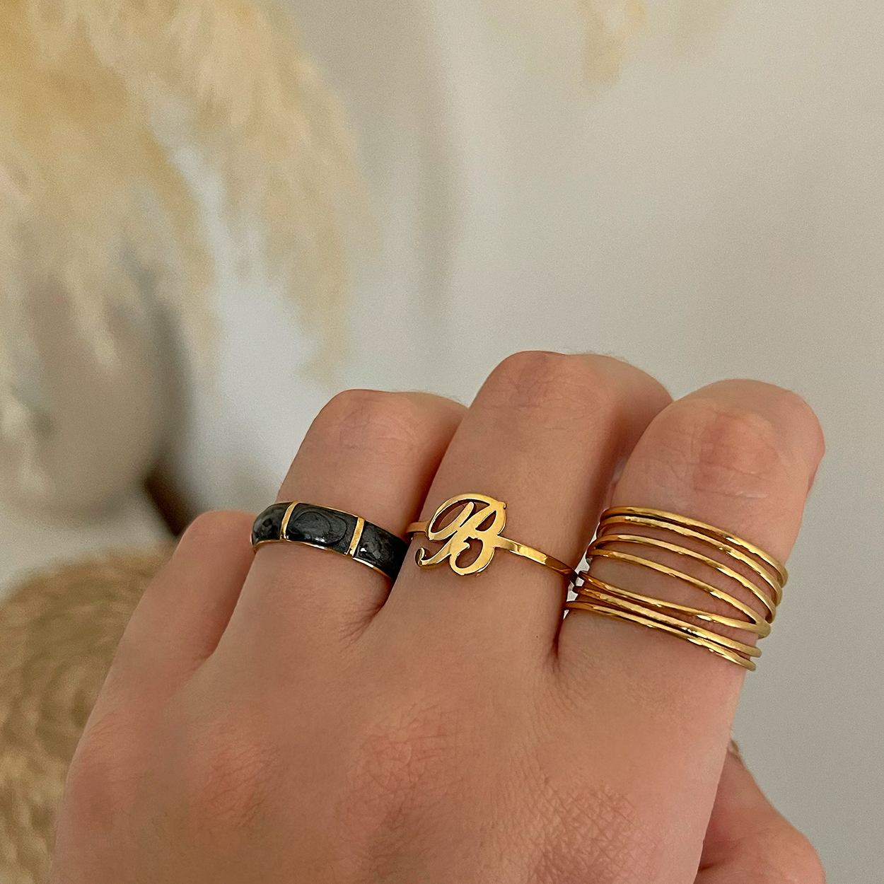 Anello Neva Nero Oro