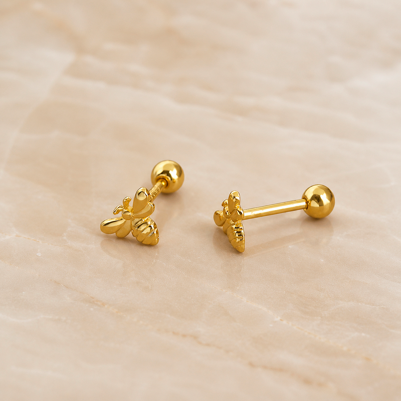 Pendiente Mini Abeja Oro