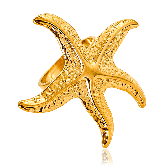 Anillo Big Estrella de Mar Oro