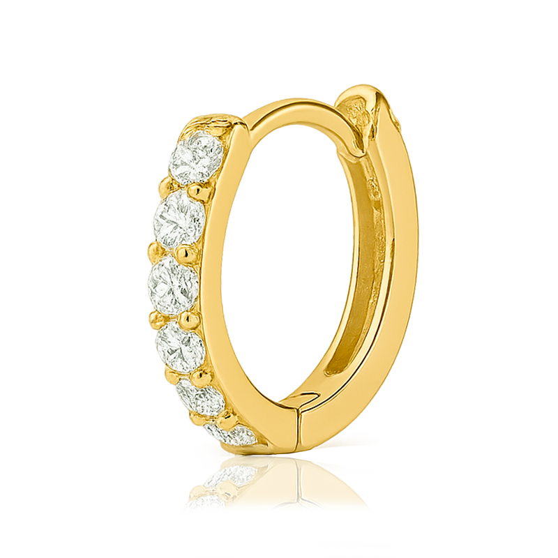 Cerchio Mini Bianco Oro - 7mm