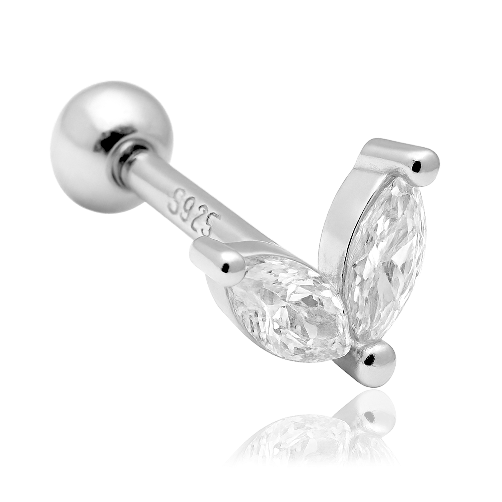 Mini White Flower Earring