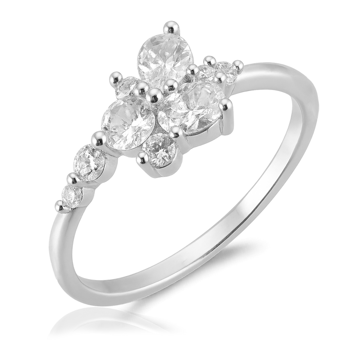 Anello Dalia White Argento