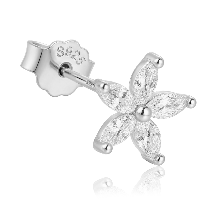 Orecchino Fiore Bianco Argento