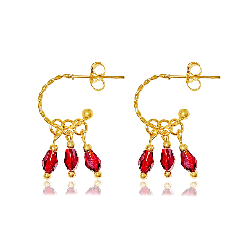 Orecchini a cerchio Rubino Charms Oro