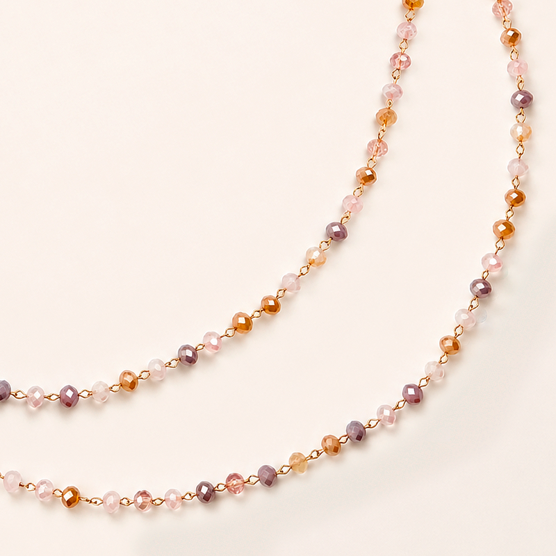 Choker Beads Blush Oro