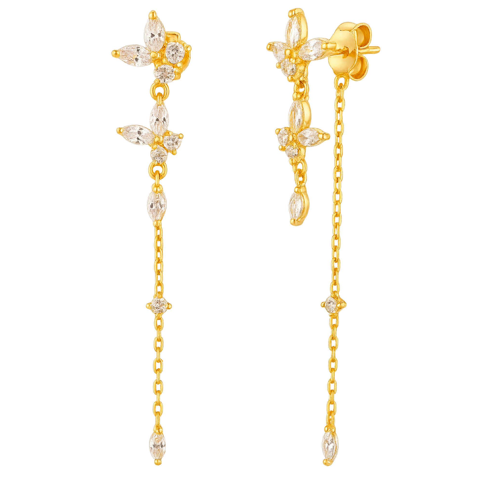 Pendientes Brigitte White Oro