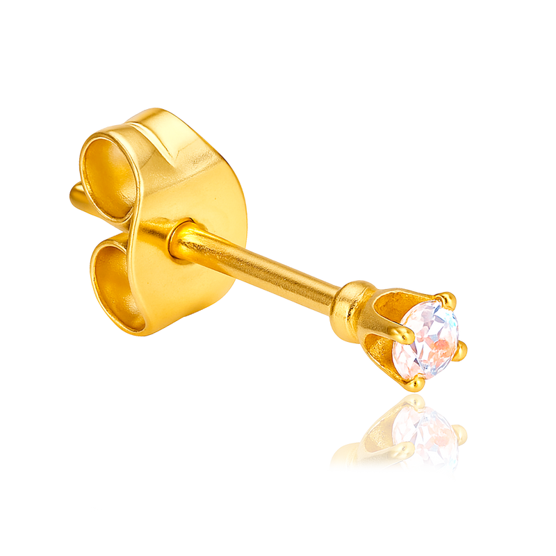 Pendiente Brillo Iridiscente Oro - 2mm