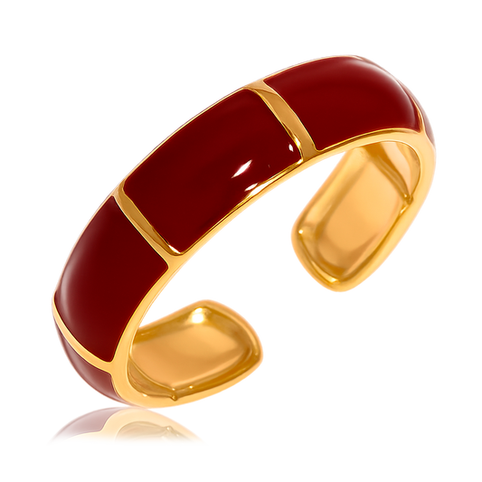 Anillo Neva Burdeos Oro
