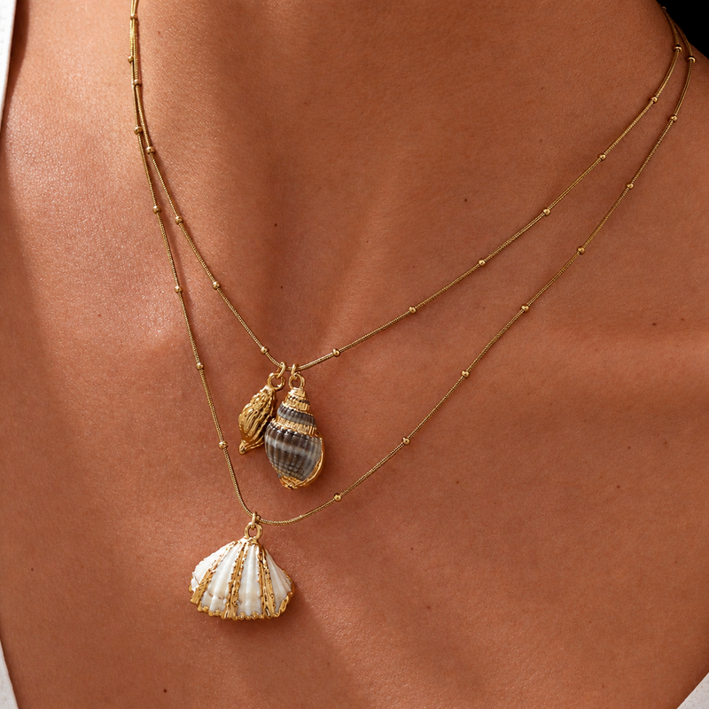 Collana Oceana Conchiglia Naturale Oro