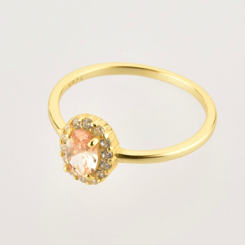Anillo Oval Champagne Oro