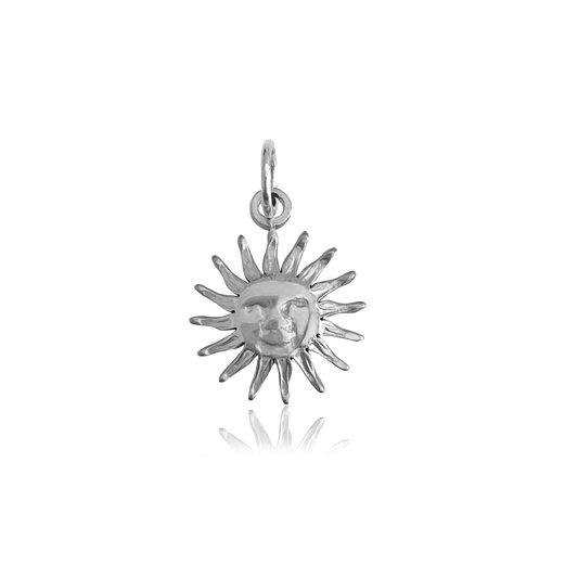 Charm Mini Sun Face Argento