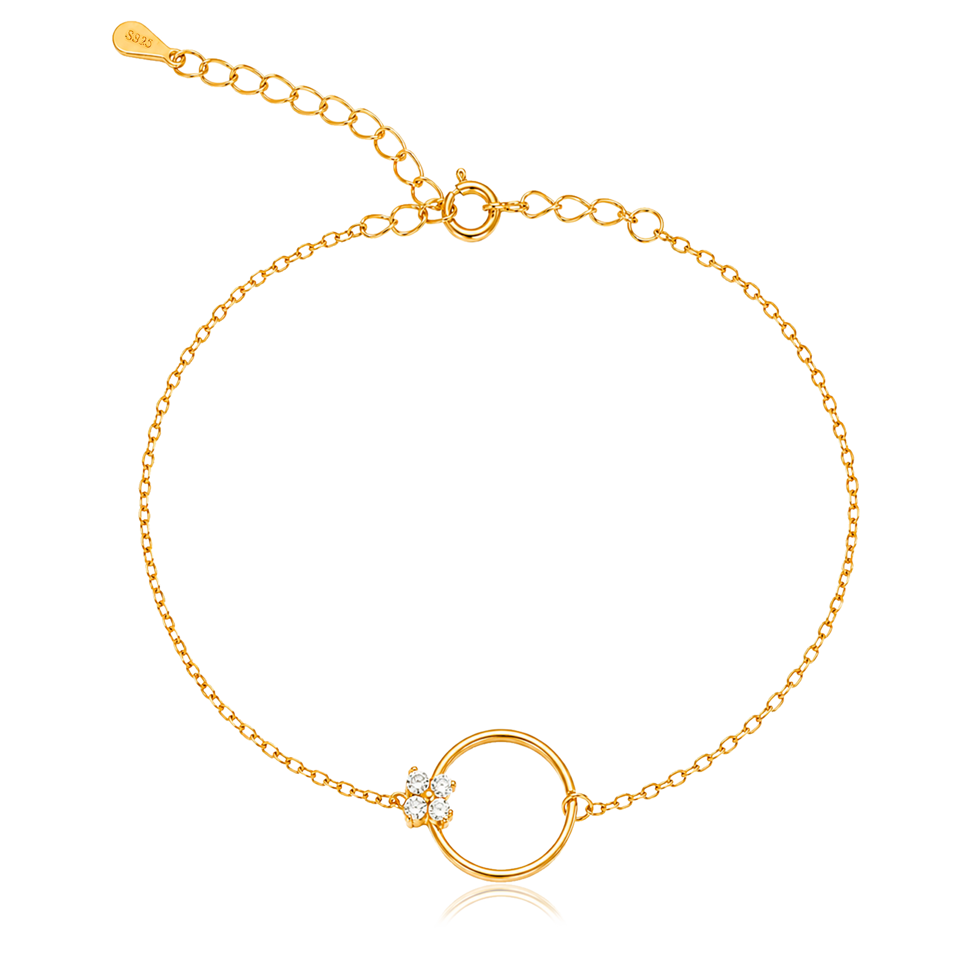 Pulsera Circle Mini Flower Oro