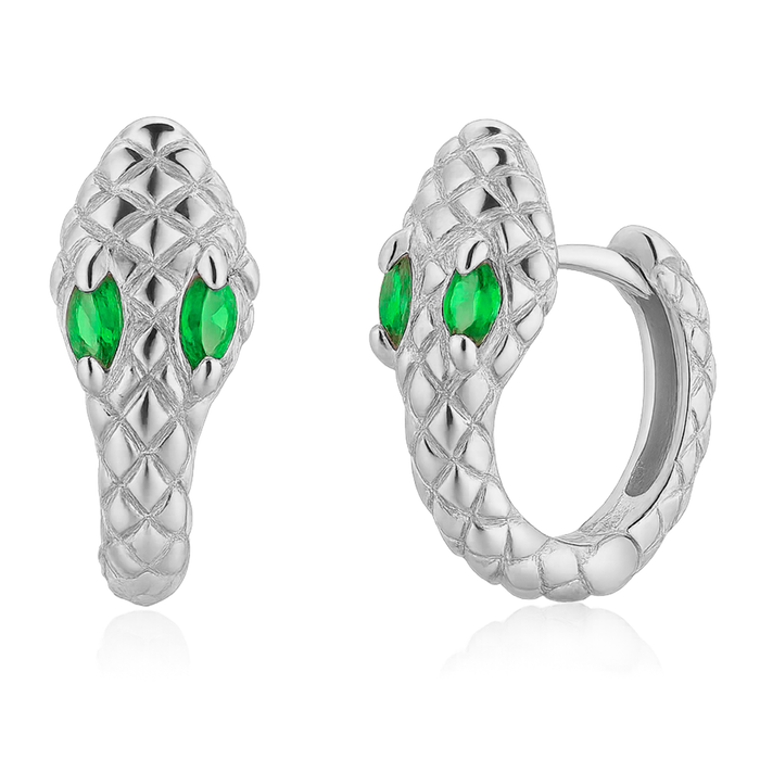 Orecchini Cobra Green Argento