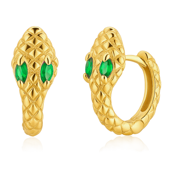 Orecchini Cobra Verde Oro
