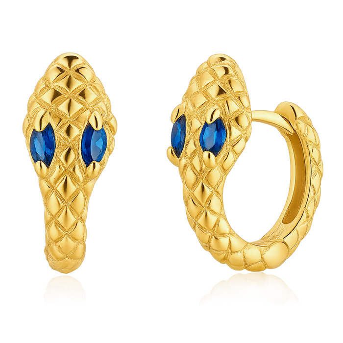 Orecchini Cobra Blu Oro