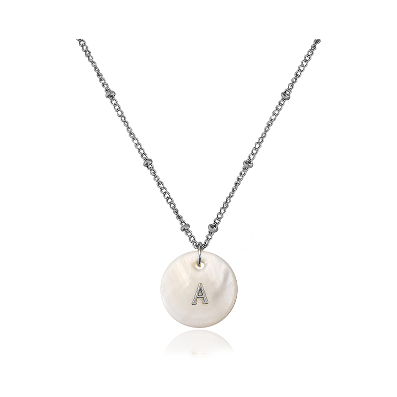 Collana Iniziale Conchiglia Naturale Argento