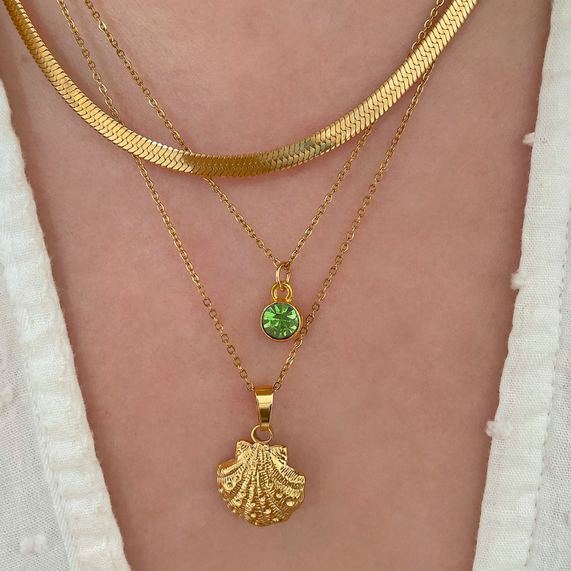Collana Light Green Dot Oro