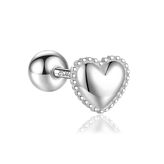 Orecchino a cuore in argento