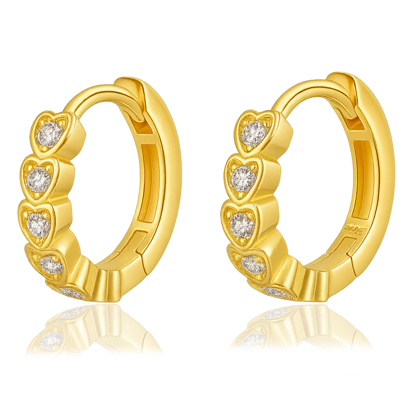 Orecchini Mini Cuori Oro
