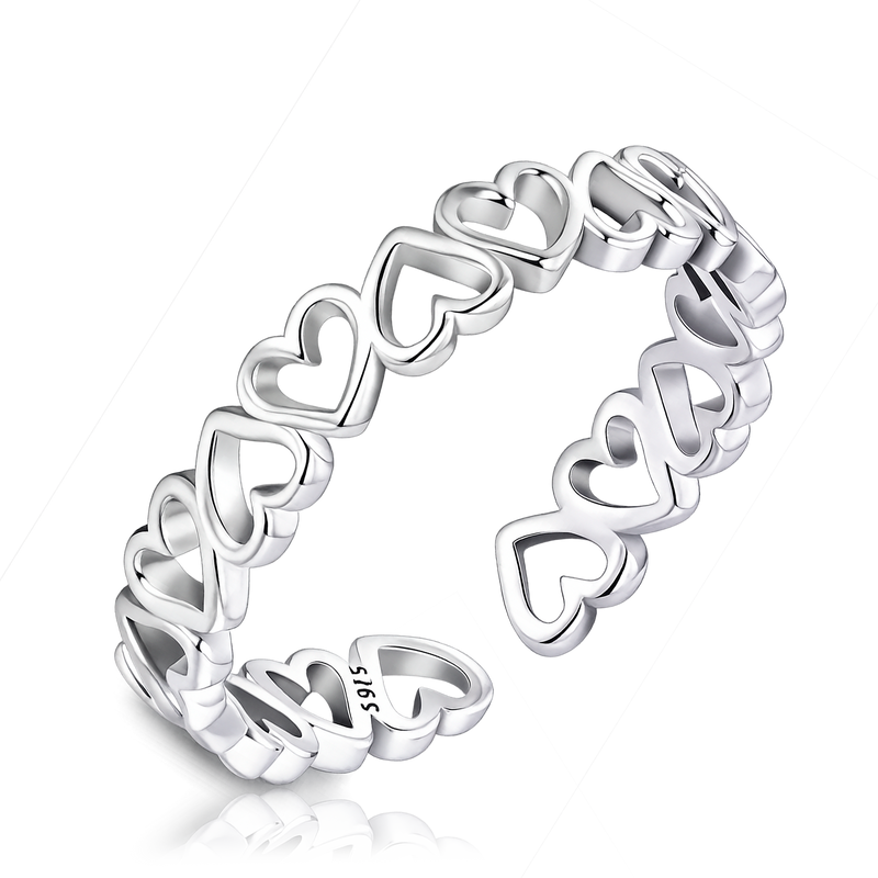 Anello Cuori Argento