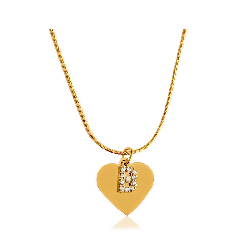 Collar Inicial Corazón Oro
