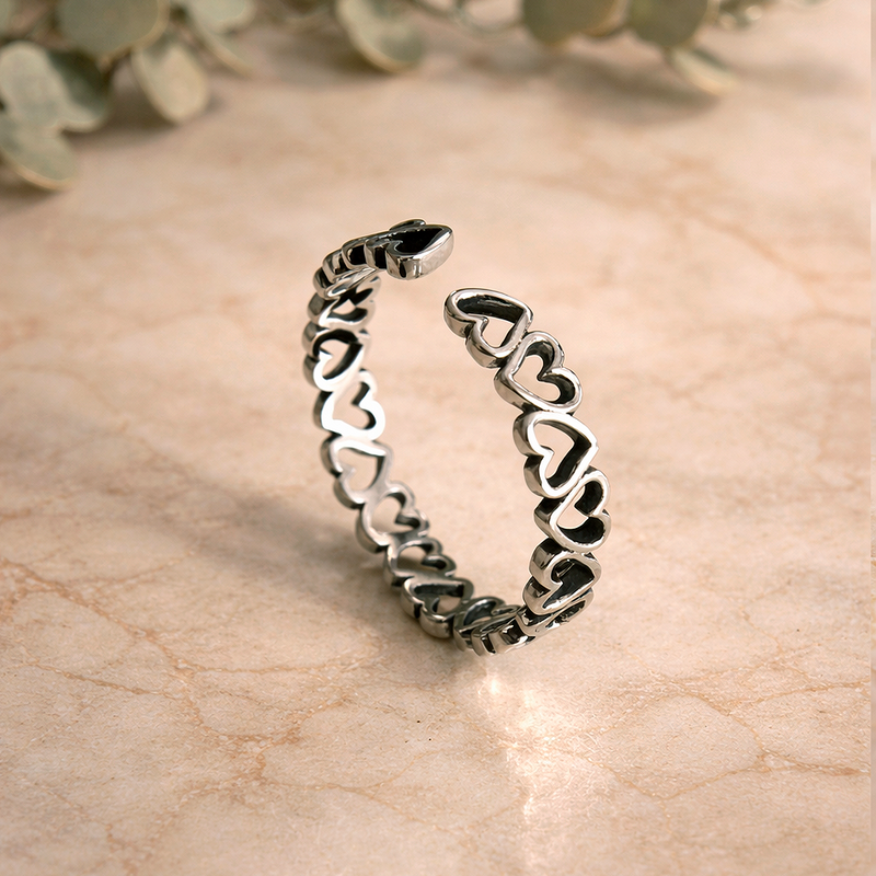 Anello Cuori Argento