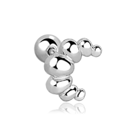 Orecchino croissant argento