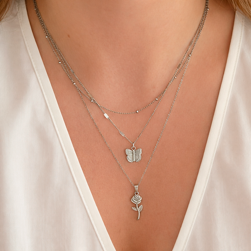 Collana Rosa Argento