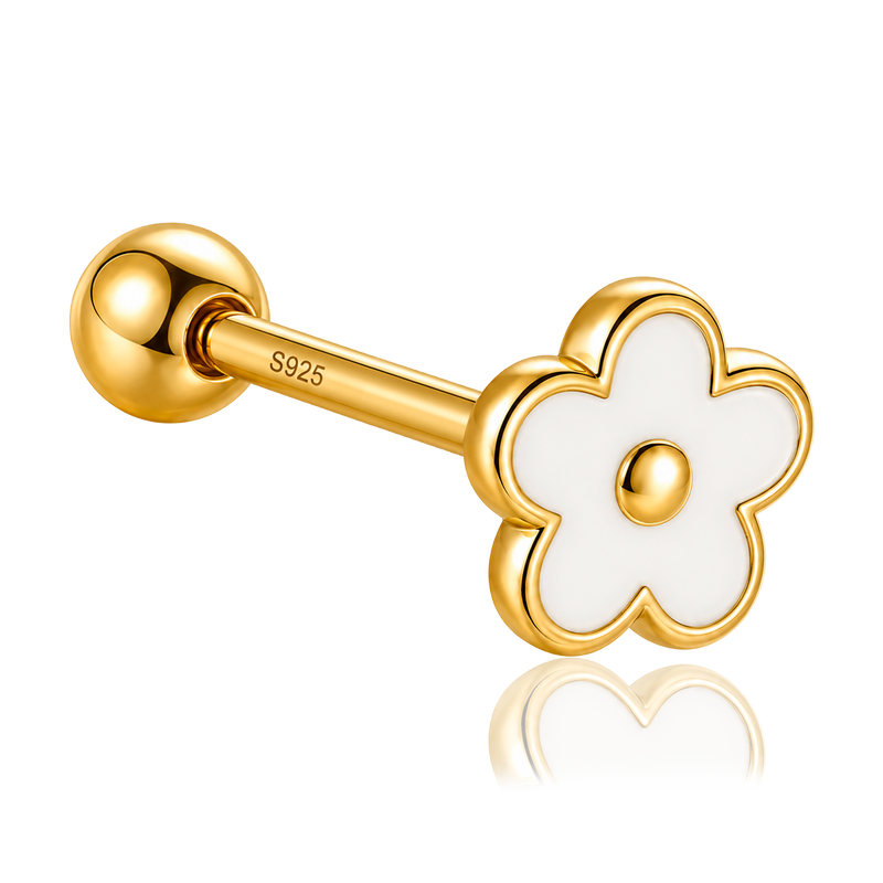 Gold Mini Moon Earring