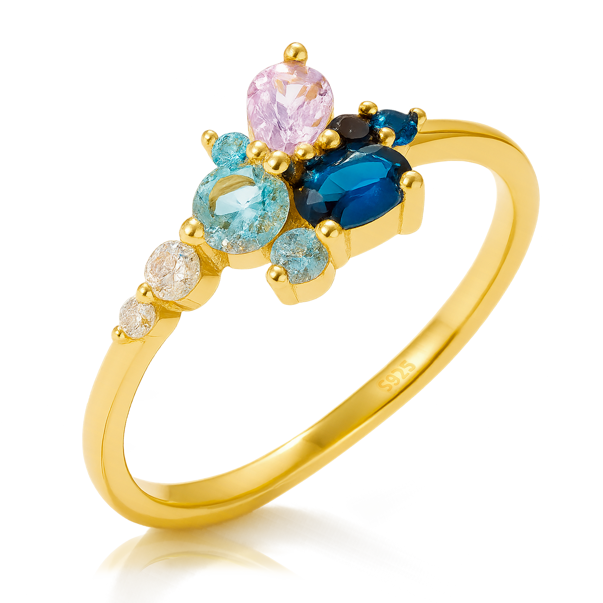 Anillo Dalia Blue Oro
