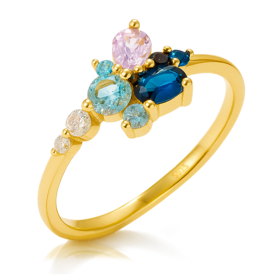 Anillo Dalia Blue Oro