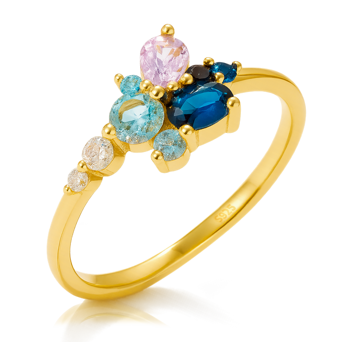 Anello Dalia Blue Oro