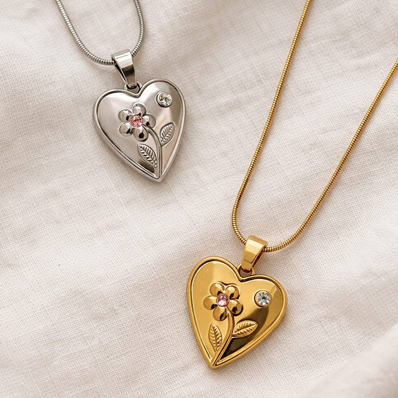 Collana Heart Bloom Oro